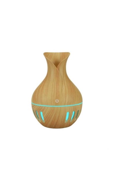 Umidificator Aromaterapie, Difuzor cu Ultrasunete si Culori Led, Lemn Deschis, 130ml
