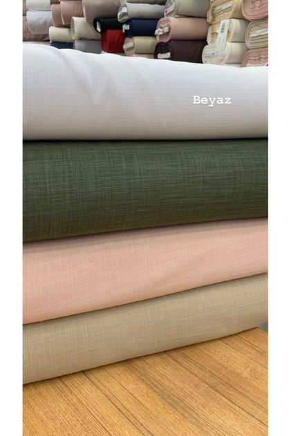 Petunya Keten Kumaş Beyaz