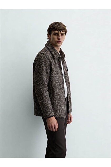 Atelier Old Money Lorne Textured Kahve Zip Jacket FW5865 - Fiyatı