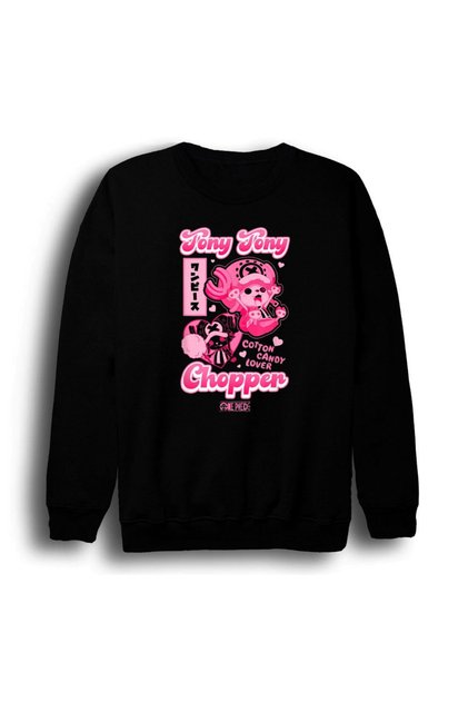 One Piece - Tony Tony Chopper - Anime Printed Unisex 100% Cotton Crew Neck Black Sweatshirt