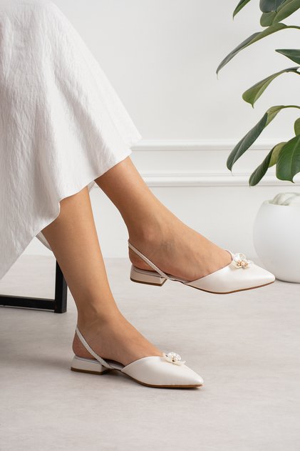 Marlea Pearl Floral Timeless Elegance Trend Low Heel Elastic Shoes