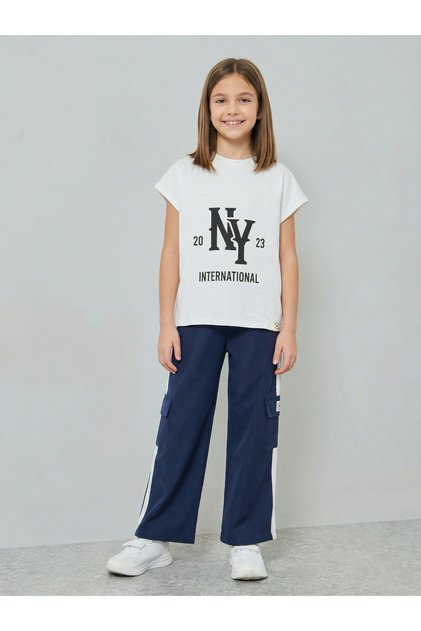 Kids Graphic Print T-Shirt and Cargo Trousers Set