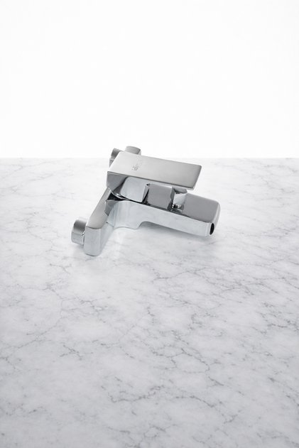 Square Bathroom Faucet (Efes) - Complete Brass Casting Body - Brass Elbow and Brass Rosette Set