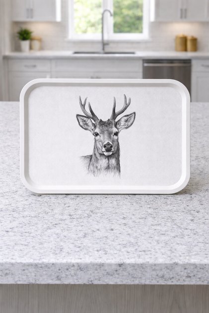 Animal Collection | Deer | Presentation Tray 29.5 X 41.5 cm | Decorative & Stylish Serving Tray