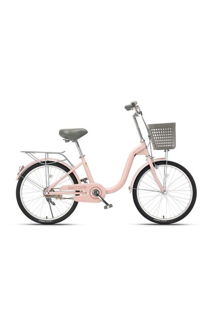 Bicycle With Basket 20 Inch Pink