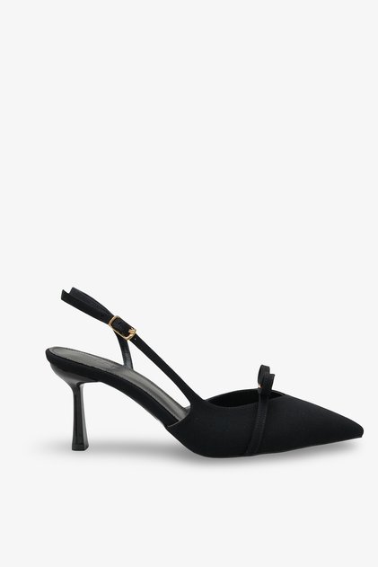 Women's Pointed Toe Thin Heeled Shoes Venezia Black Nubuck