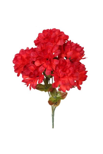 Buchet artificial cu 7 crizanteme roșii - Decorațiune pentru Ziua Tuturor Sfinților