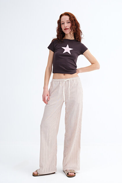 Addax Çizgili Wide Leg Pantolon PN17540 - Fiyatı, Yorumları
