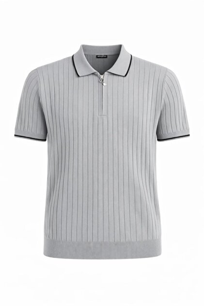 Plus Scorpion Erkek Fermuarlı Polo Yaka Triko Tişört Regular Fit