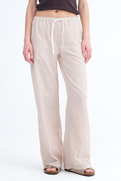 Addax Çizgili Wide Leg Pantolon PN17540 - Fiyatı, Yorumları