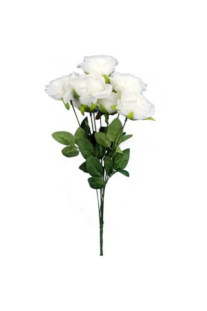 Buchet de trandafiri artificiali albi, 50cm înălțime - Calitate superioară, aspect realist