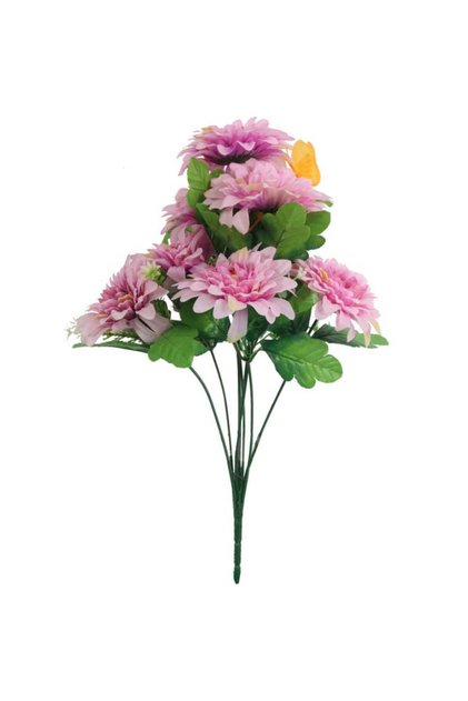 Buchet de margarete roz cu fluturi decorativi - Decorațiune florală, 40 cm