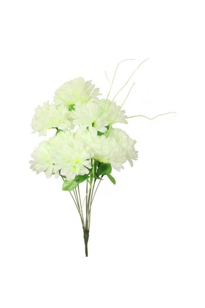 Buchet de 10 Crizanteme Albe cu Iarbă