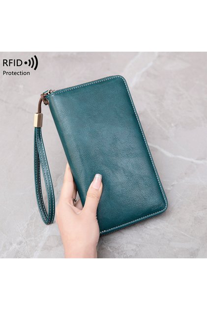 Portofel Dama din Piele Ecologica, Protectie RFID, Compartimente Multiple, 21x12x2.5 cm, PriStyle®