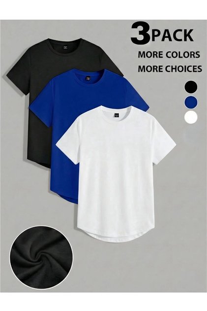 New Season Unisex 3-Piece Basic Slim Fit Oval Skirt T-Shirt Set - Set of 3