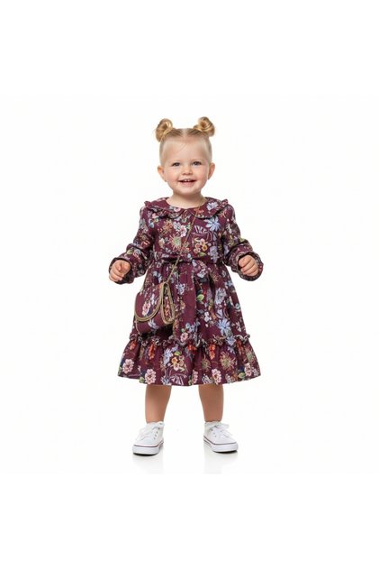 Floral Girl's Dress with Bag