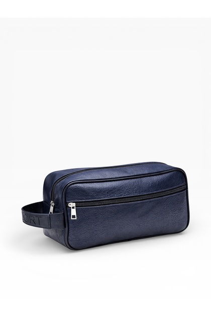 Premium PU Leather Toiletry Bag – Travel Organizer with Dual Zipper Compartments Hand Bag For Men