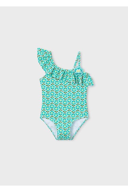 Girl's Asymmetrical Cut Ruffle Swimsuit 3737