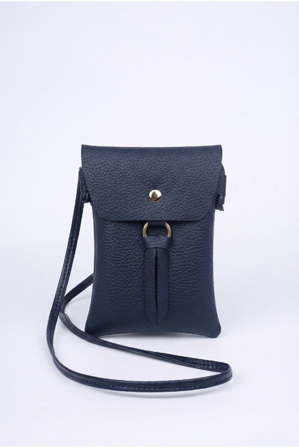Navy Blue Magnetic Closure Crossbody Phone and Shoulder Bag 20X13 cm
