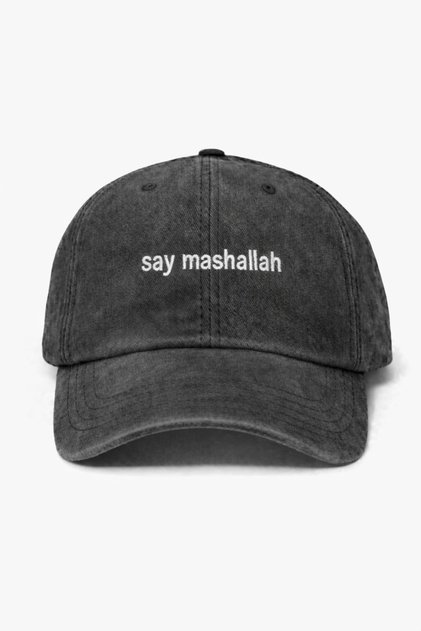 ''Say Mashallah'' Embroidered Washable Cap /''Say Masallah'' Embroidered Washed Cap
