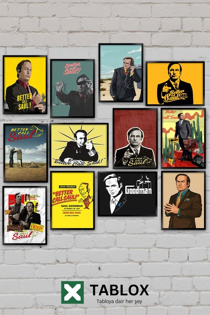 12 Parça Better Call Saul Goodman Avukat Breaking Bad Dizi Dekoratif MDF Tablo Seti Duvar Oda Salon