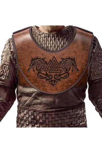 Armură Vikingă Fenrir - Piele PU Ștanțată - Protecție Piept LARP Cosplay, Mărime Universală