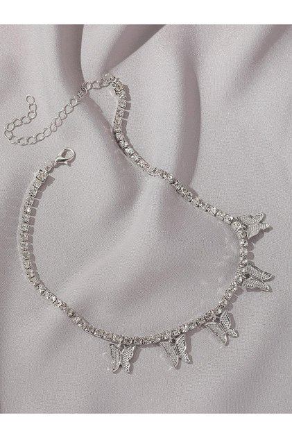 Embellished Butterfly Charm Necklace
