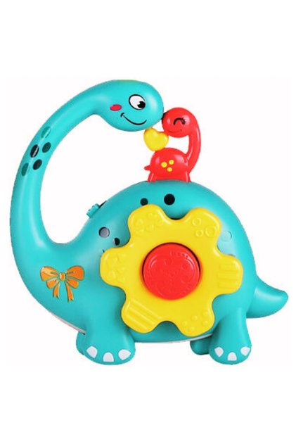 -Baby Musical Elephant Toy with Gear Button - Yellow