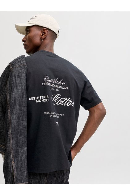 Text Print Crew Neck T-Shirt