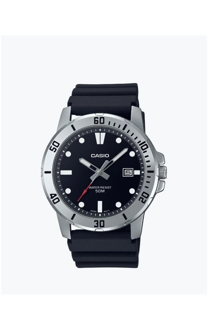 Casio Men's Water Resistant Analog-Digital Resin Band Watch MTP-VD01L-1EVUDF - 45 mm - Black