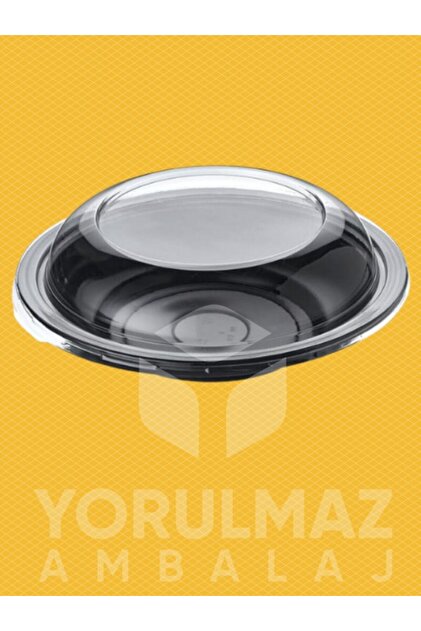 🖤✅ 12 Adet Siyah Salata Ve Waffle Kabı Şeffaf Kapaklı | Sızdırmaz Kullan At Paket Servis Sunum Kabı