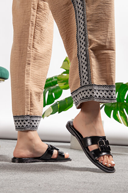 ZSHOES Rose MIU Kırışık Rugan Ortopedik Kadın Terlik - Fiyatı