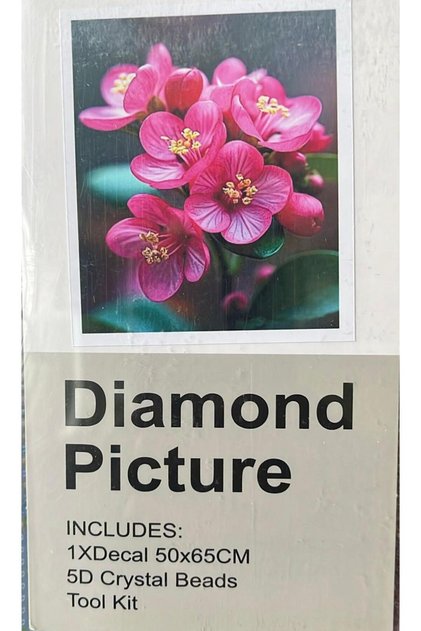 5D Diamond Bead Bonding Stone Processing Mosaic Tapestry "Japanese Flower" 50X65 cm