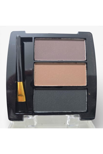3 Colors Professional Eyebrow Shadow Palette Natural Plump Eyebrow Powder Set with Angled Brush