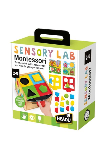 Montessori Laboratorul Senzorial cu forme din lemn 2-4 ani