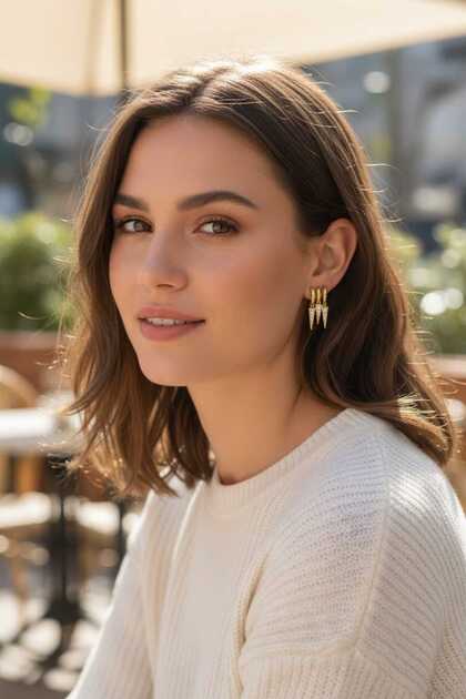 Anti-Tarnish Steel Zircon Stone Earrings