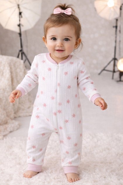 Flower Printed Jumpsuit 3-6/6-9/9-12/18-24 Months