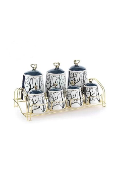 Bah2605 Multi-Colored Porcelain Spice Set 7 Pieces