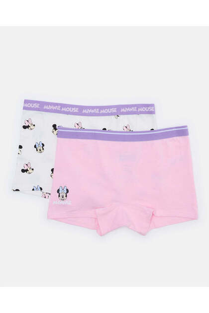 Senior Girls Pink Minnie Allover Print Brief Pack of 2