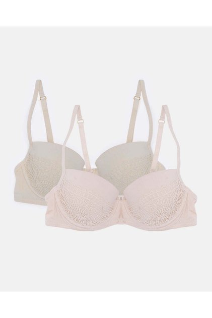 Women Assorted Embroidered Lace Balconette Bra 2-Pack