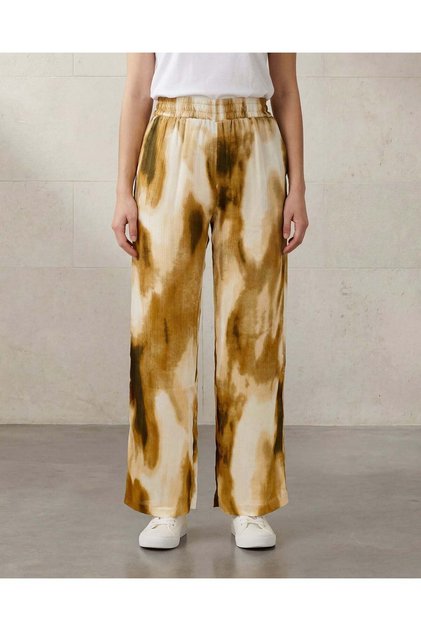 Women’s Printed Satin Flared Trousers