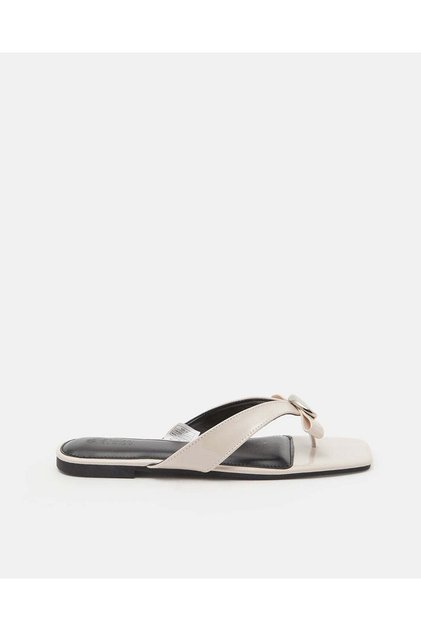 Rose Pink Textured Toe Post Mule