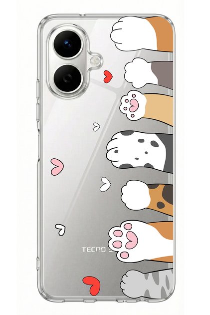 Tecno Spark Go 2 Compatible Cute Cat Paws Design Printed Silicone Case