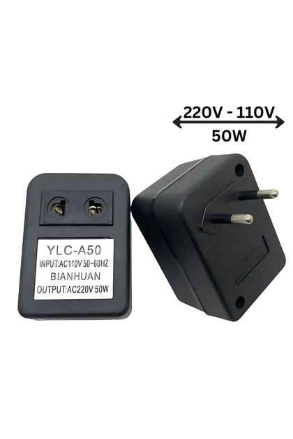 Convertor de putere Vivendo® 220V la 110V, 50W, 50Hz, Fara fir, Compact, Usor de Utilizat, Ideal pen