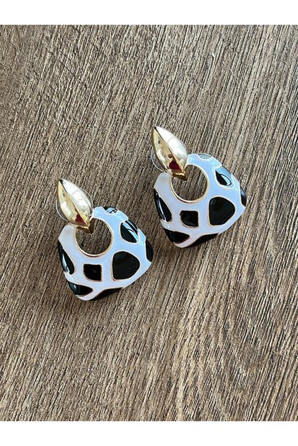Checkered Elegant Metal Earrings