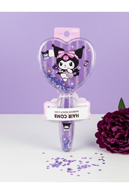 Meyra Accessories Sanrio Kawaii kuromi Tarak Içi Simli Pullu Mini