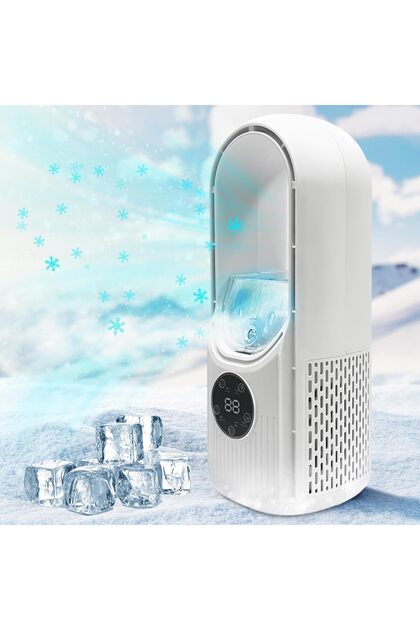 Yakiter Bladeless Fan, Portable Fan with 6 Speeds, Small Personal Cooling Fan with Humidifier with L