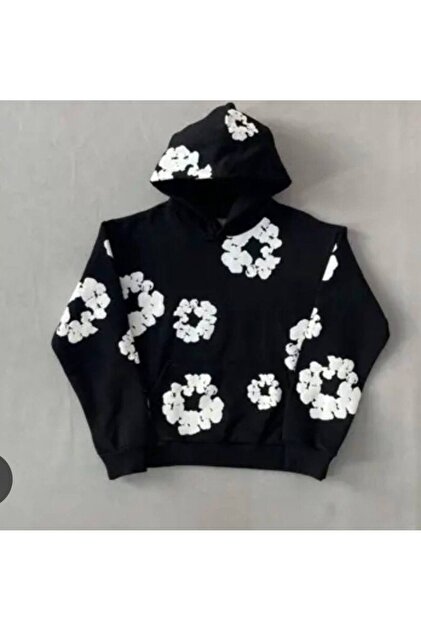 Q45collection DENİM TEARS KAPÜŞONLU 3 İPLİK SWEATSHİRT - Fiyatı