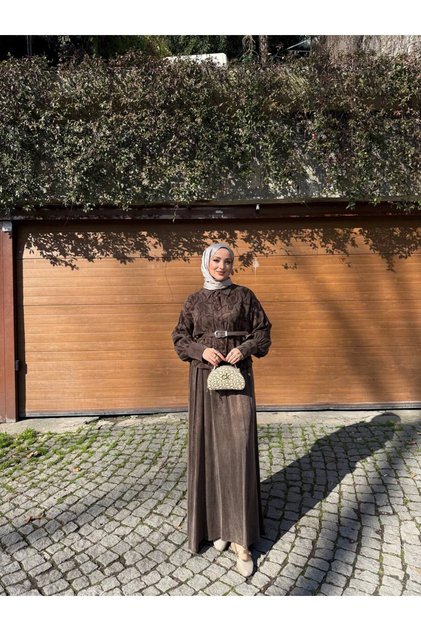 Brown Belt Detailed Suit Yrn-2267