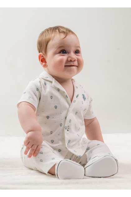 Baby Boy 100% Cotton Polo Collar Top and Bottom Set – Stylish Casual Summer Combination